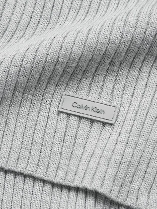 Grey Calvin Klein Ribbed Mock Neck Jumper Men Sweater | CZEK-24539