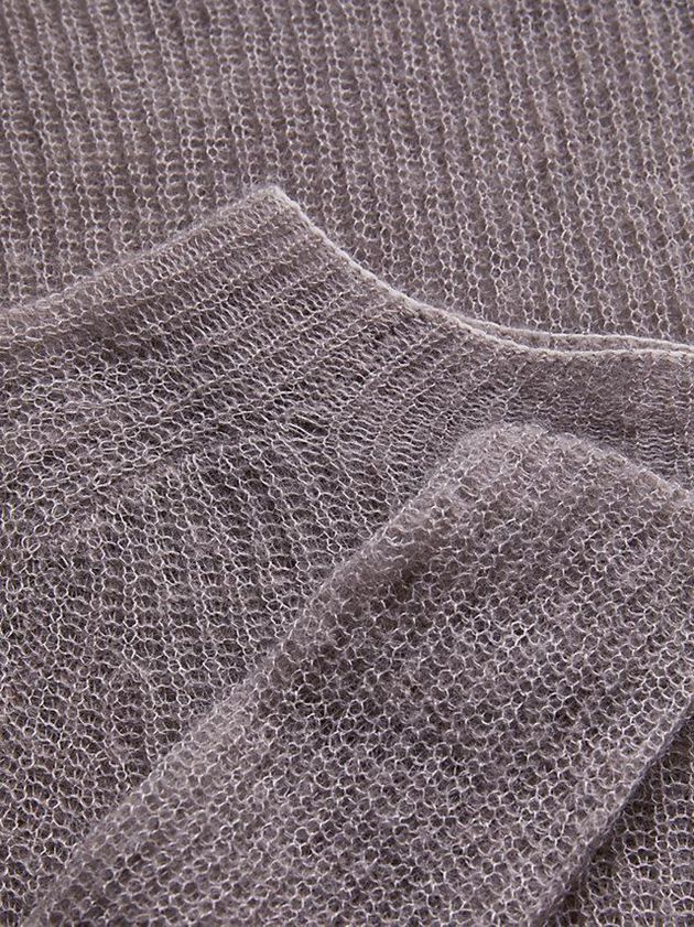 Grey Calvin Klein Semi Sheer Wool Blend Jumper Women Sweater | AFCE-48172