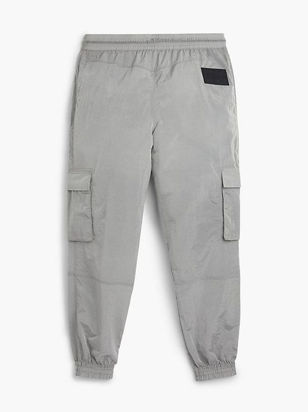 Grey Calvin Klein Shiny Nylon Cargo Men Pants | XDVR-81609