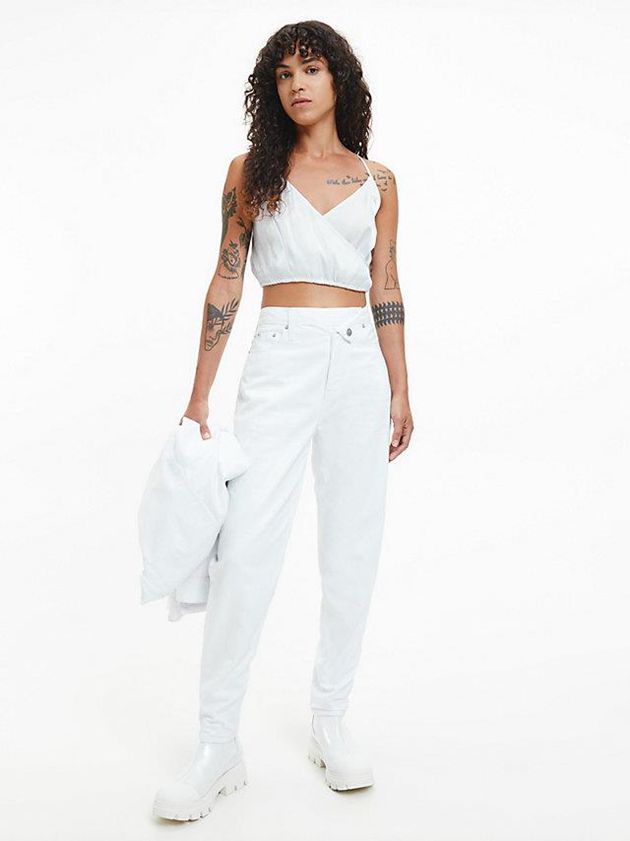 Grey Calvin Klein Silver Satin Camisole Women Top | BGQJ-38041
