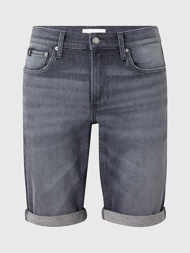 Grey Calvin Klein Slim Denim Men Shorts | VTDN-92807
