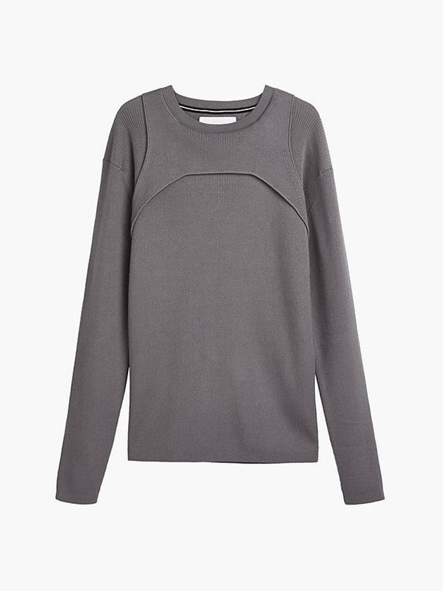 Grey Calvin Klein Slim Harness Detail Jumper Men Sweater | XAPU-25761