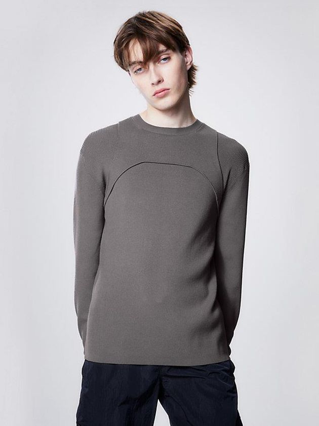 Grey Calvin Klein Slim Harness Detail Jumper Men Sweater | XAPU-25761