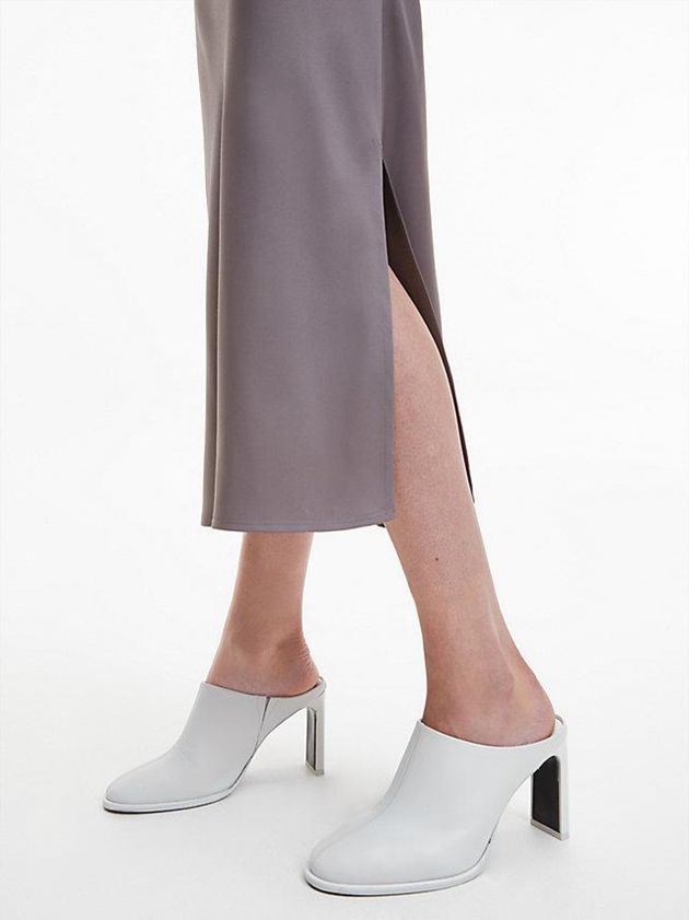 Grey Calvin Klein Slim Midi Slip Women Dress | LTZN-78490