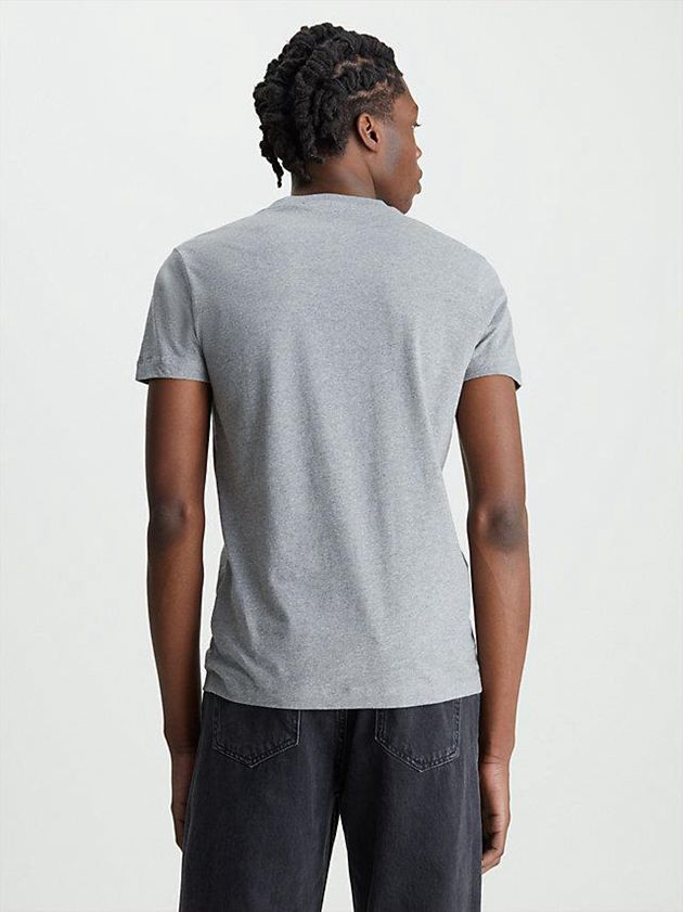 Grey Calvin Klein Slim Monogram Men T-Shirt | YVAN-84263