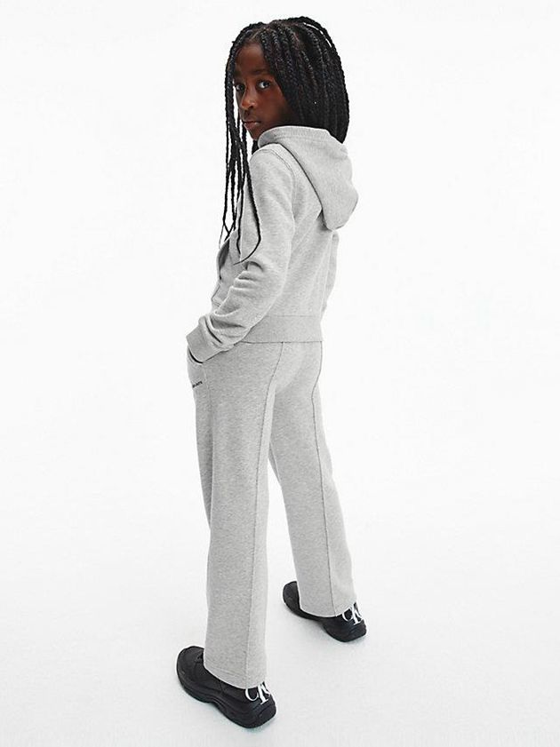 Grey Calvin Klein Slim Zip Up Girls's Hoodie | OHXF-72960
