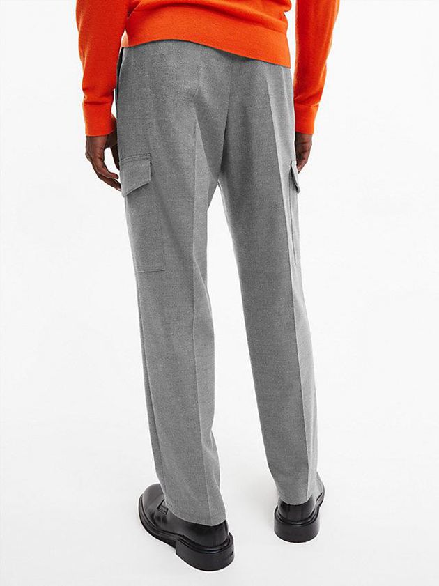 Grey Calvin Klein Soft Flannel Cargo Men Pants | AWKG-51980
