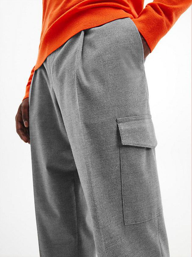 Grey Calvin Klein Soft Flannel Cargo Men Pants | AWKG-51980