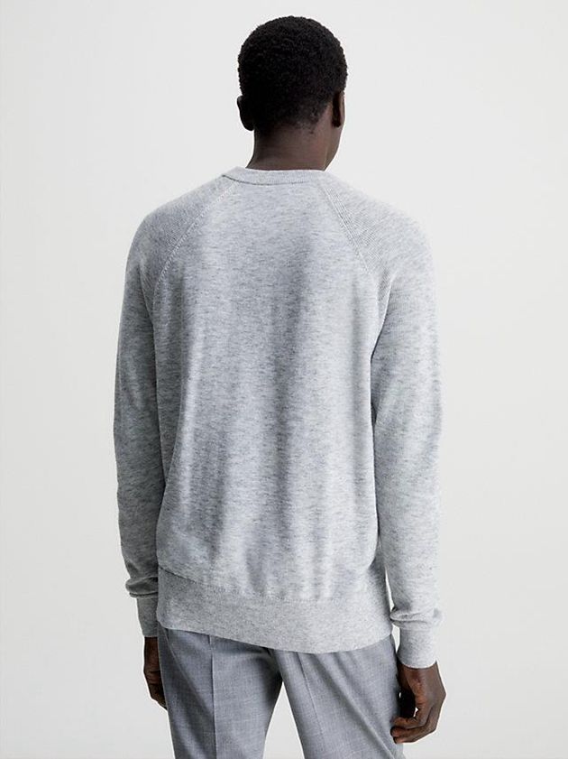 Grey Calvin Klein Space Dye Jumper Men Sweater | WIJZ-57023
