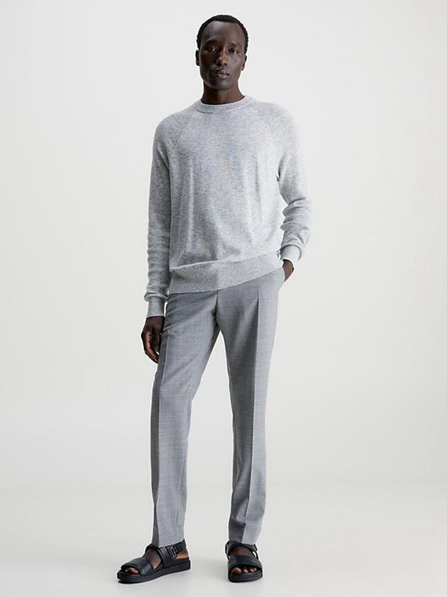 Grey Calvin Klein Space Dye Jumper Men Sweater | WIJZ-57023