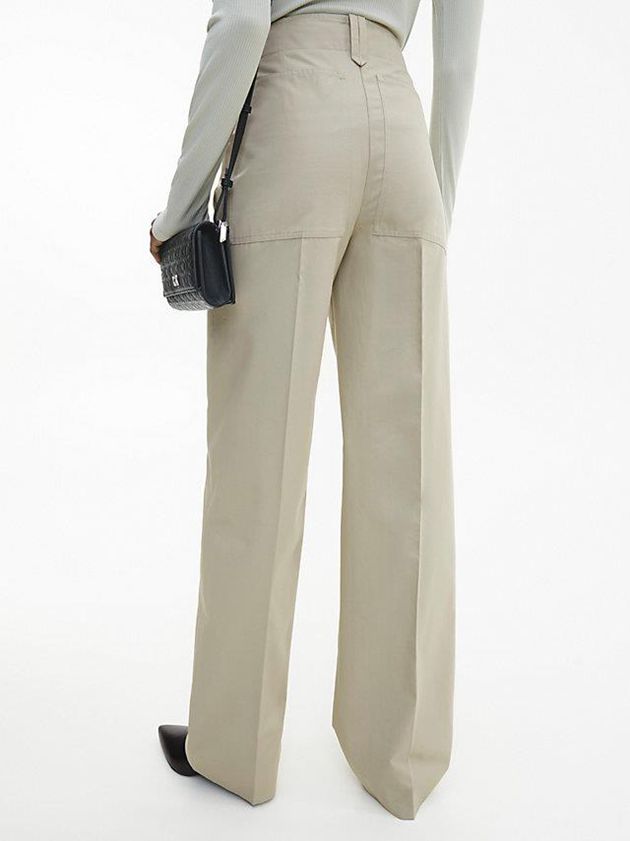 Grey Calvin Klein Straight Recycled Twill Women Pants | GRTC-12306