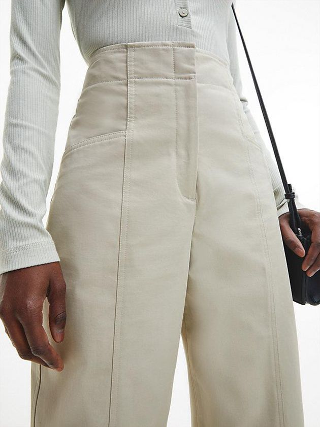 Grey Calvin Klein Straight Recycled Twill Women Pants | GRTC-12306