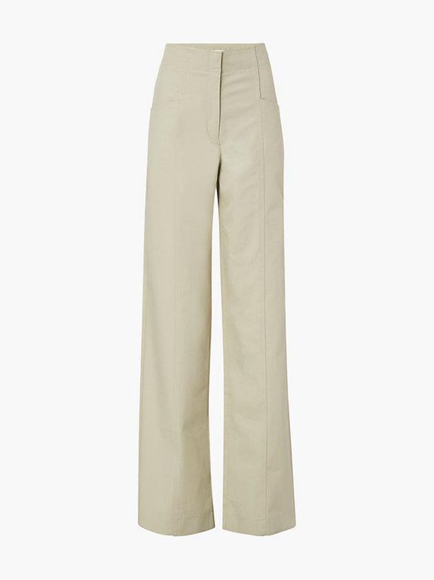 Grey Calvin Klein Straight Recycled Twill Women Pants | GRTC-12306