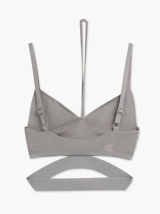 Grey Calvin Klein Strappy Knit Bra Women Top | DJFP-34692