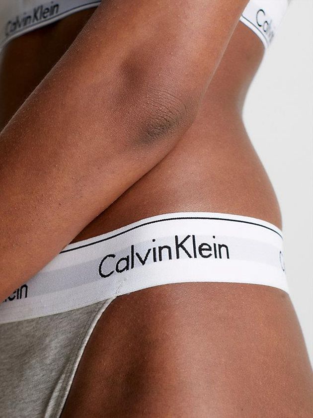 Grey Calvin Klein String - Modern Cotton Women Thong | YBKD-51048