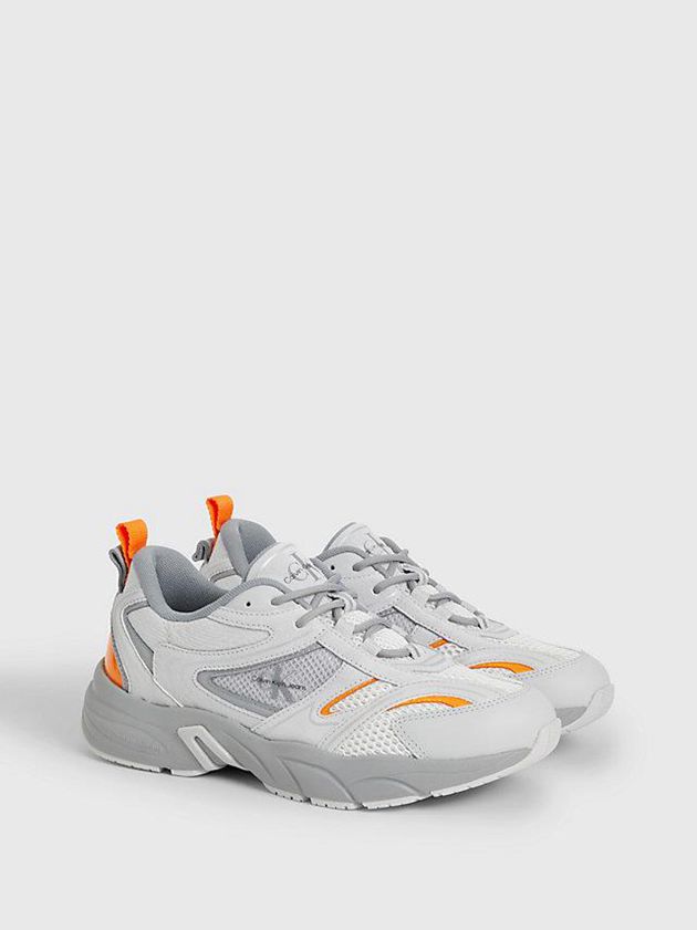 Grey Calvin Klein Suede And Mesh Women Sneakers | KVER-25864