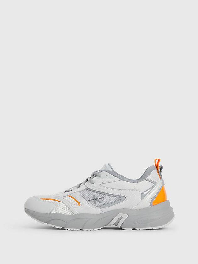 Grey Calvin Klein Suede And Mesh Women Sneakers | KVER-25864