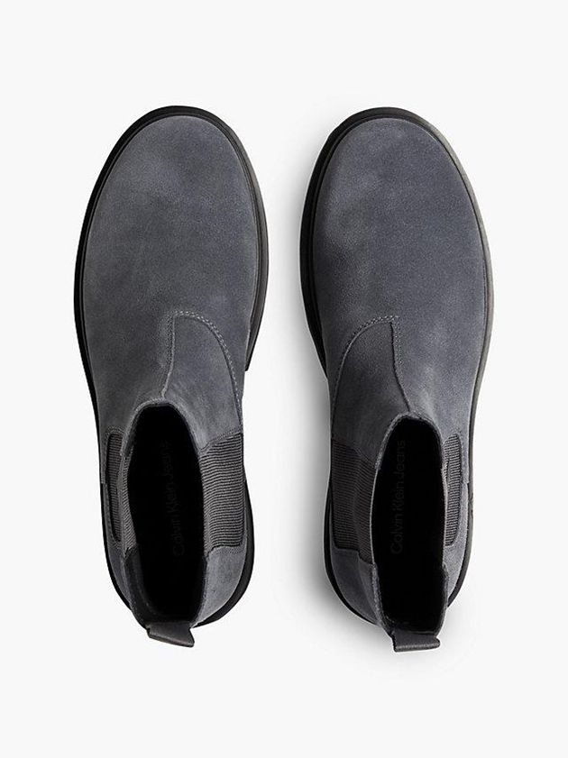 Grey Calvin Klein Suede Chelsea Men Boots | JQXK-21347
