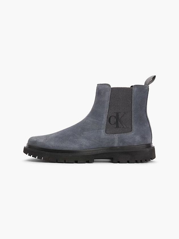 Grey Calvin Klein Suede Chelsea Men Boots | JQXK-21347