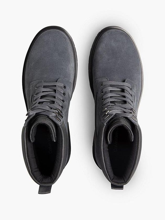 Grey Calvin Klein Suede Men Boots | WQDK-32809