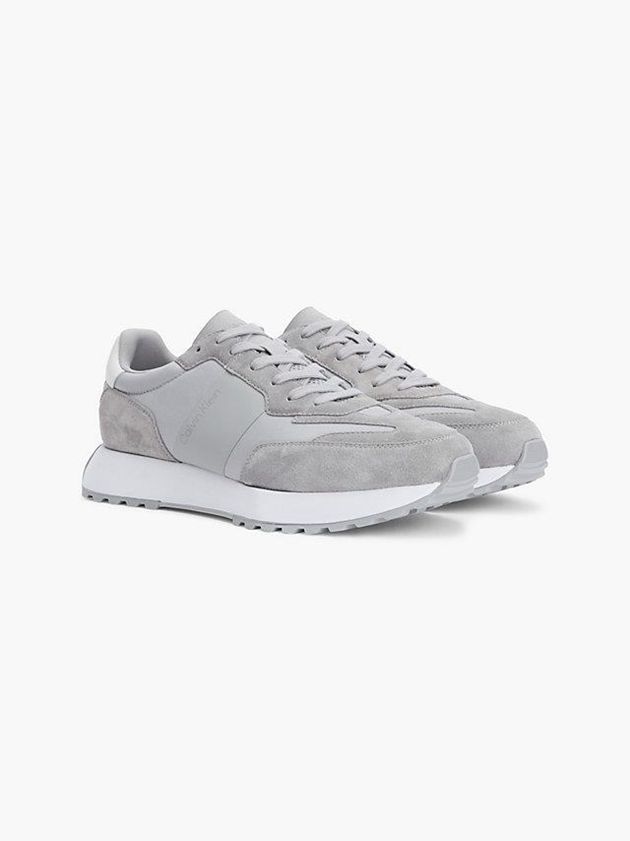 Grey Calvin Klein Suede Men Sneakers | BYZO-58076