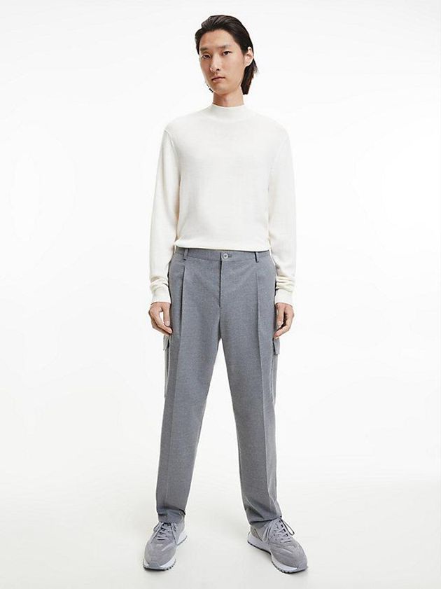 Grey Calvin Klein Suede Men Sneakers | BYZO-58076
