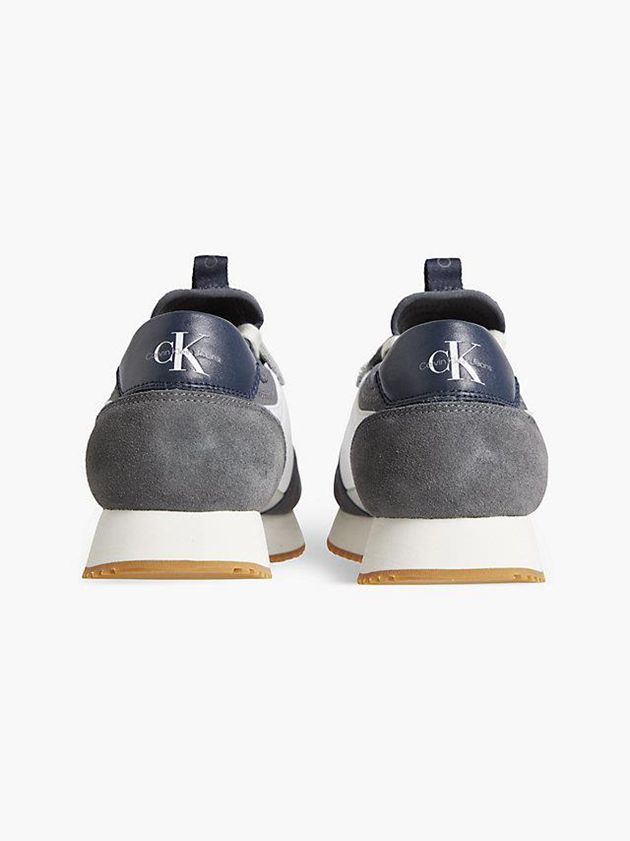 Grey Calvin Klein Suede Men Sneakers | XDMN-14206