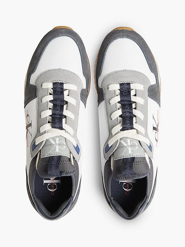 Grey Calvin Klein Suede Men Sneakers | XDMN-14206