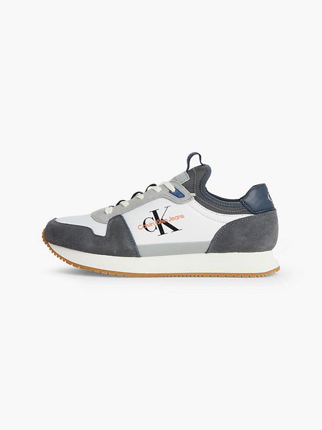 Grey Calvin Klein Suede Men Sneakers | XDMN-14206