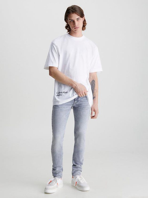 Grey Calvin Klein Super Skinny Men Jeans | IBQM-28435