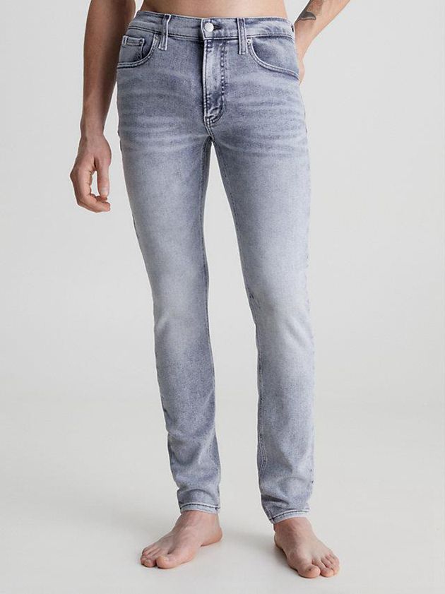 Grey Calvin Klein Super Skinny Men Jeans | IBQM-28435