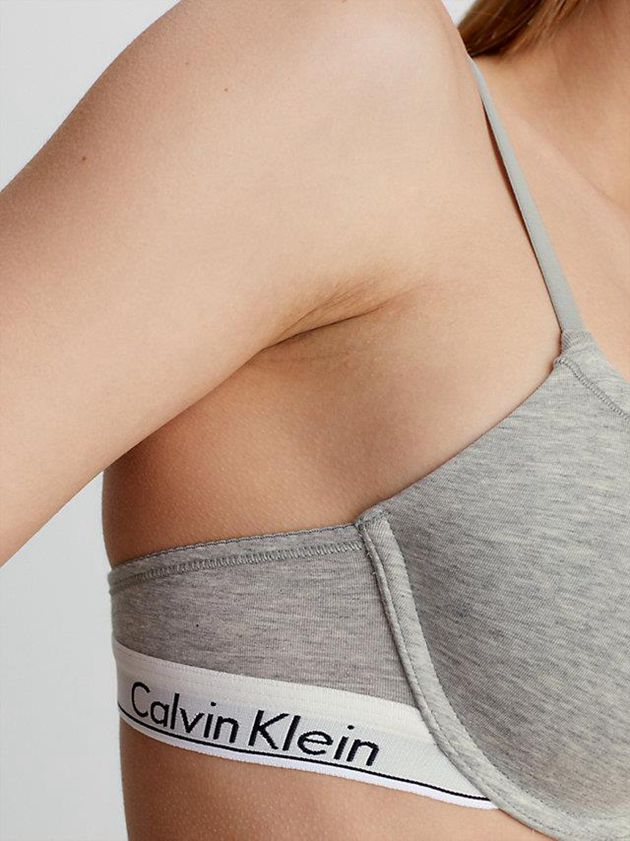 Grey Calvin Klein T-Shirt - Modern Cotton Women Bra | SNBX-64197