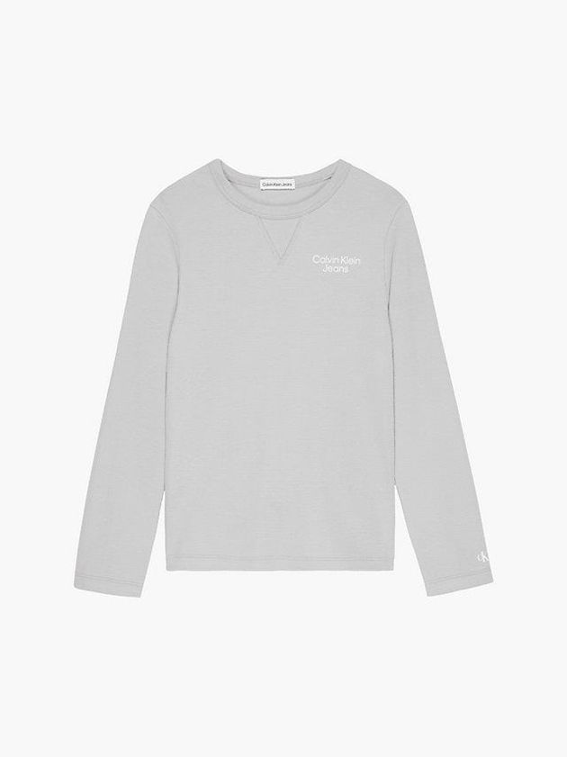 Grey Calvin Klein Textured Long Sleeve Top Boys's Sweatshirt | HIOQ-04865