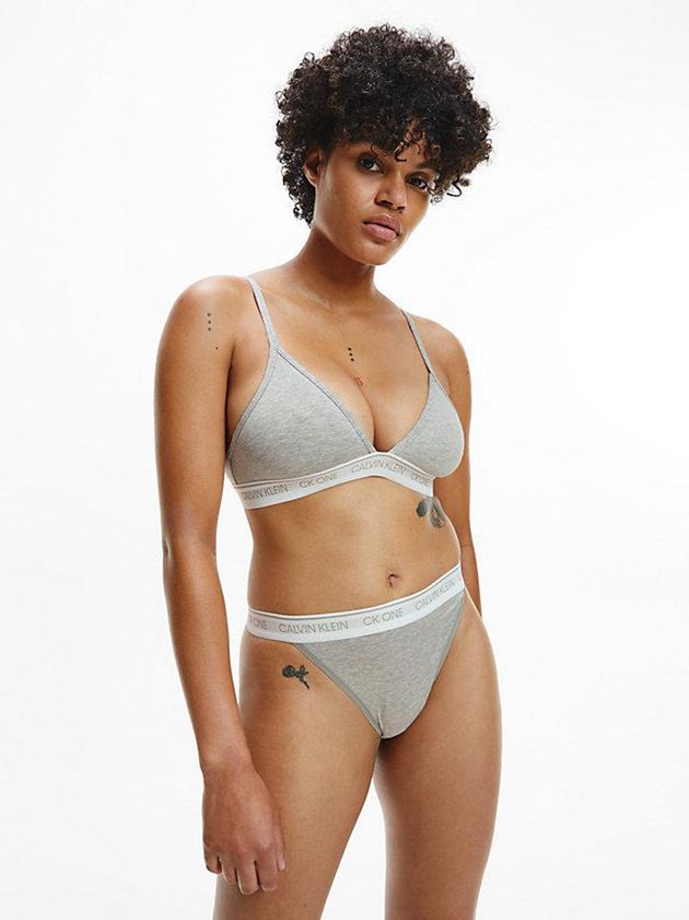 Grey Calvin Klein Triangle - CK One Women Bra | WOKF-69728