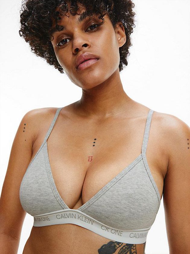 Grey Calvin Klein Triangle - CK One Women Bra | WOKF-69728