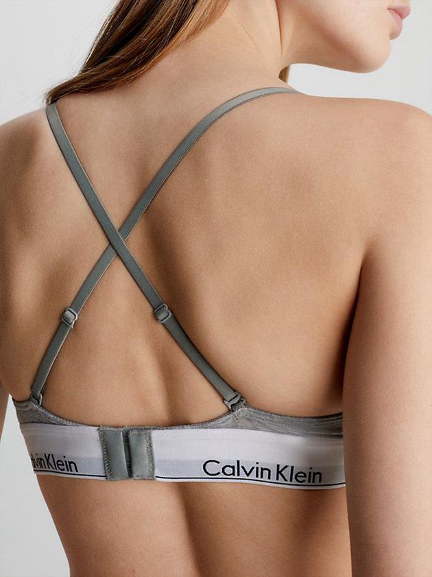 Grey Calvin Klein Triangle - Modern Cotton Women Bra | ZFAM-94678