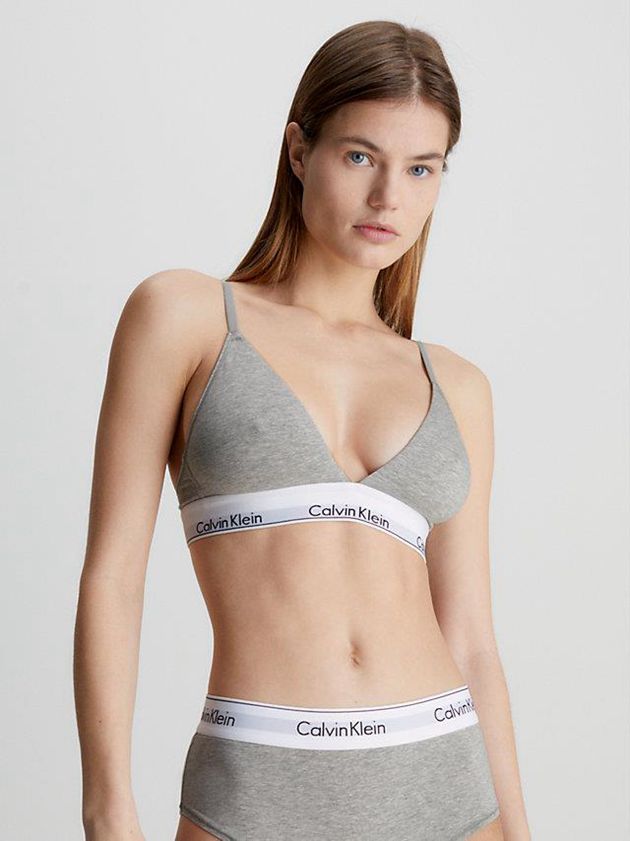 Grey Calvin Klein Triangle - Modern Cotton Women Bra | LHAS-48760