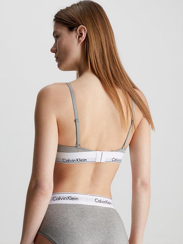 Grey Calvin Klein Triangle - Modern Cotton Women Bra | LHAS-48760