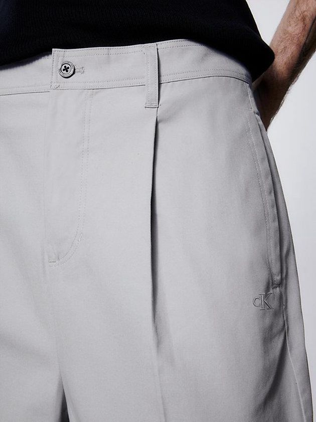 Grey Calvin Klein Unisex Cotton Twill Women Pants | XDRQ-21846