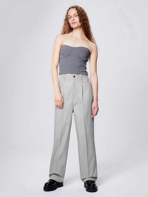 Grey Calvin Klein Unisex Cotton Twill Women Pants | XDRQ-21846