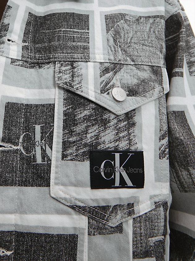 Grey Calvin Klein Unisex Printed Denim Men Jacket | MOVP-53296