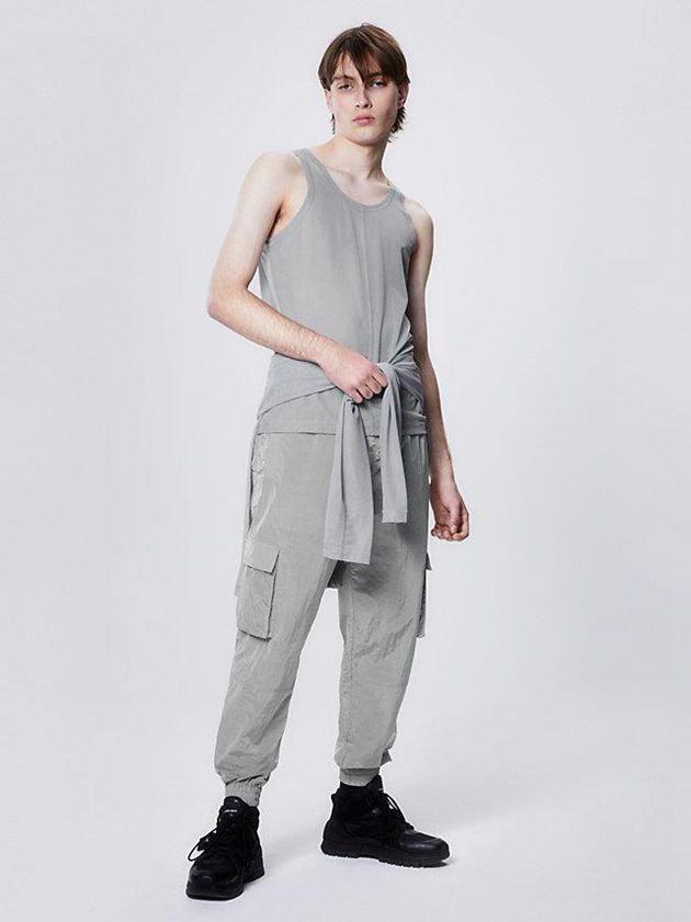 Grey Calvin Klein Unisex Slim Mesh Tank Women Top | PRLH-68309