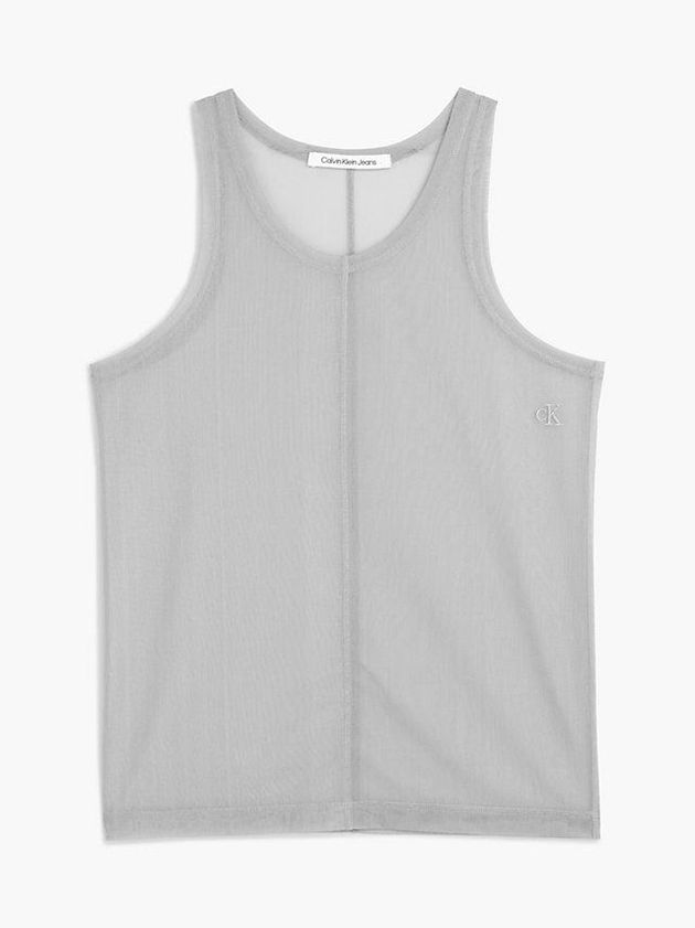 Grey Calvin Klein Unisex Slim Mesh Tank Women Top | PRLH-68309