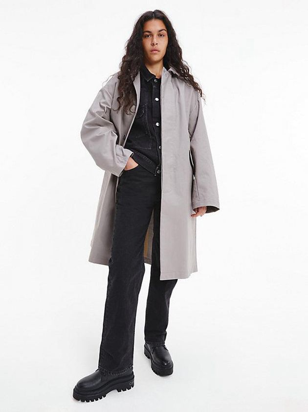 Grey Calvin Klein Unisex Trench - CK Standards Women Coat | NWFP-97824