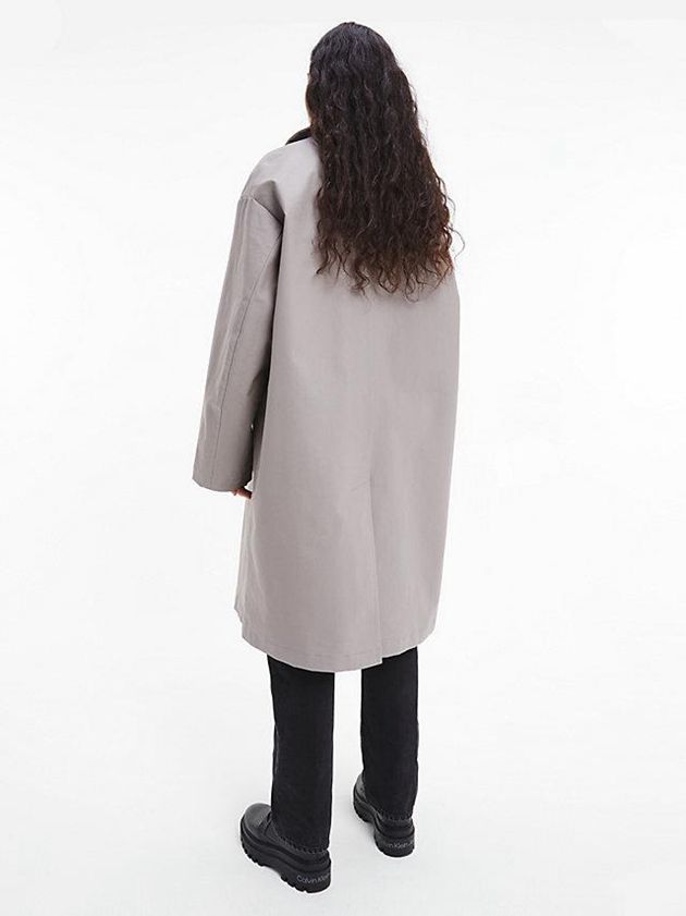 Grey Calvin Klein Unisex Trench - CK Standards Women Coat | NWFP-97824