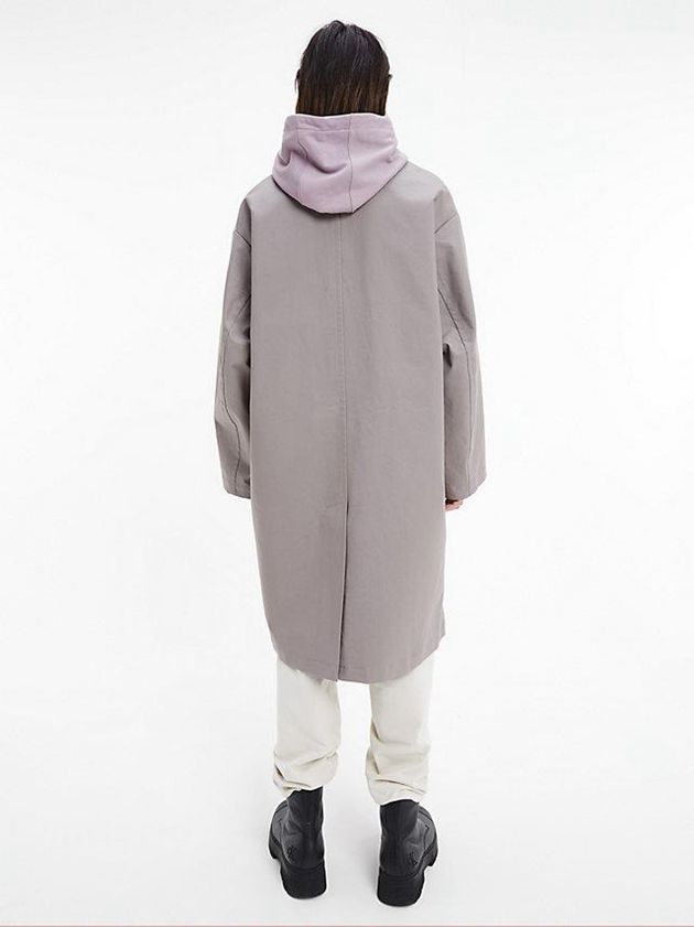 Grey Calvin Klein Unisex Trench - CK Standards Women Coat | NWFP-97824