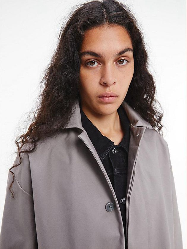 Grey Calvin Klein Unisex Trench - CK Standards Women Coat | NWFP-97824