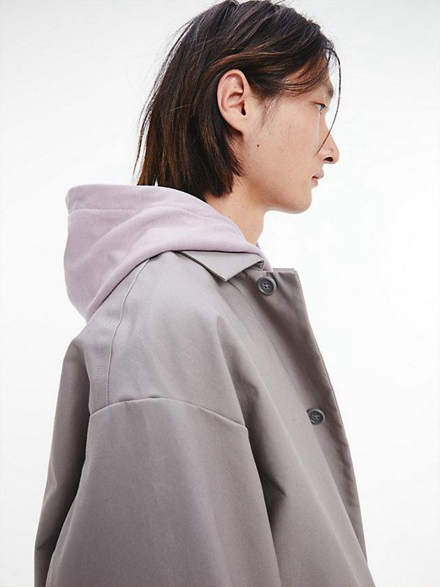 Grey Calvin Klein Unisex Trench - CK Standards Women Coat | NWFP-97824