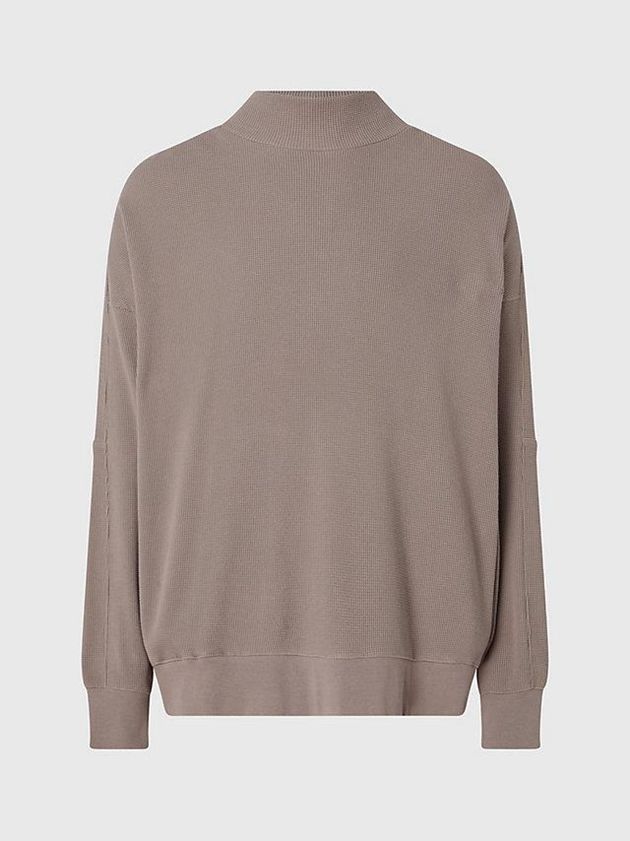 Grey Calvin Klein Unisex Waffle Cotton Jumper - CK Standards Men Sweater | AVYF-63048