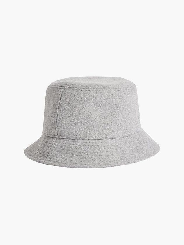 Grey Calvin Klein Wool Blend Felt Bucket Women Cap | XLCW-42368